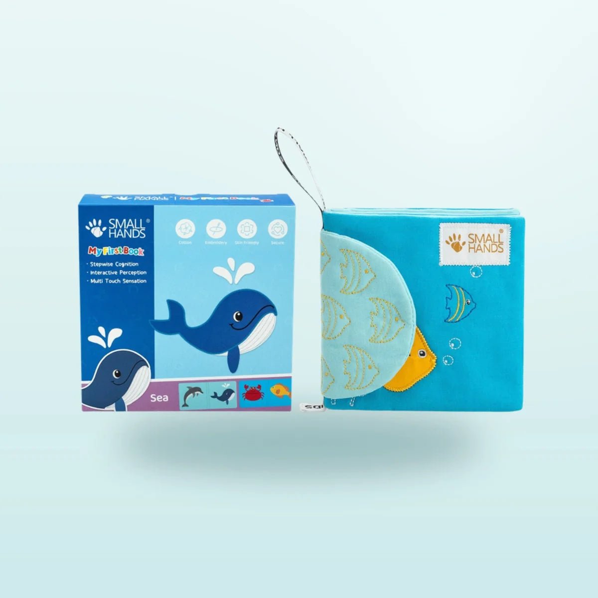 My First Book - Zeedieren Stoffen Babyboekje - vanaf 0 maanden