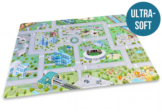 Mats & Joy Speelkleed - Thema Town Square Auto (130x180cm) ALLEEN IN DE WINKEL