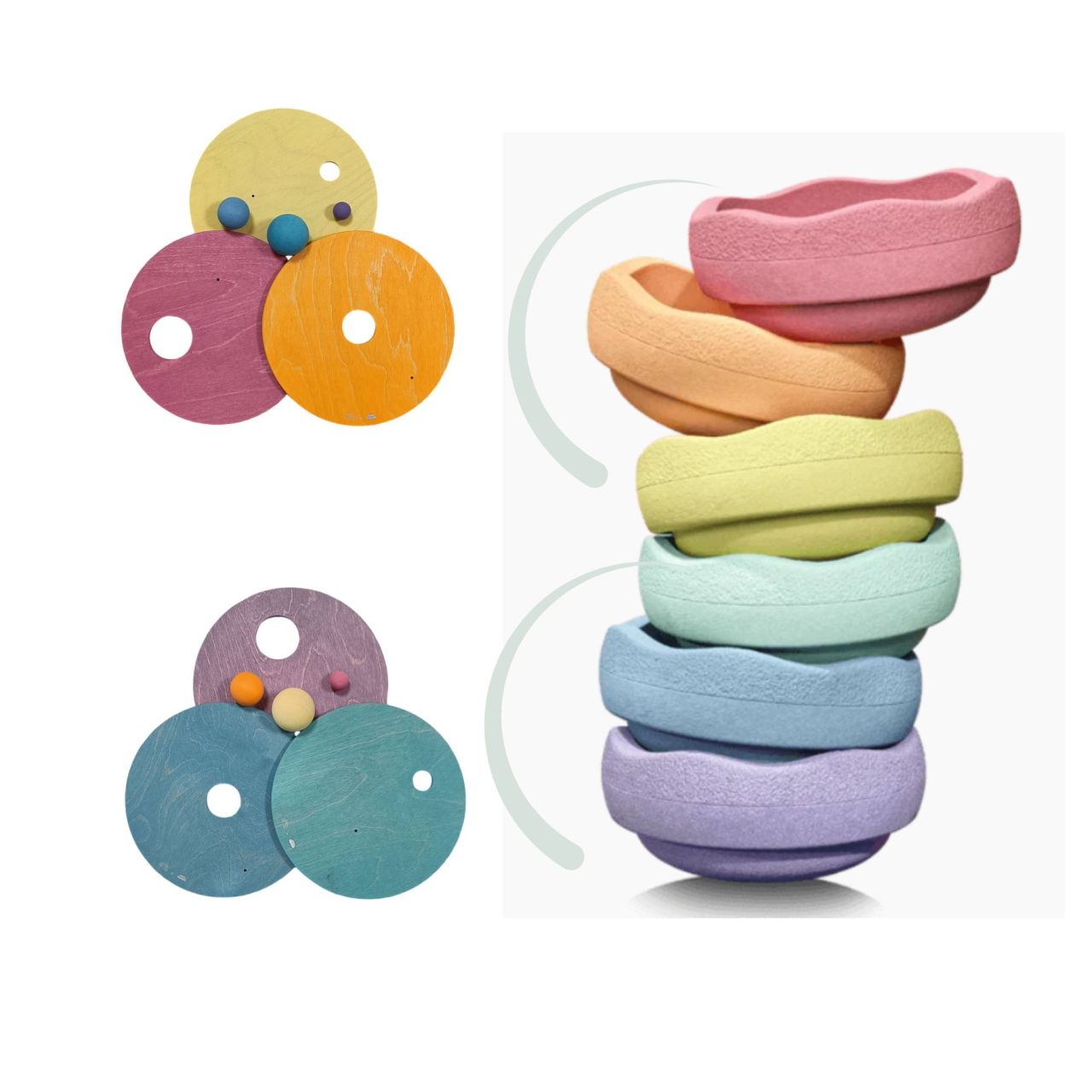 GRIMM'S x Stapelstein Rolling Discs Cool Pastel (10256)