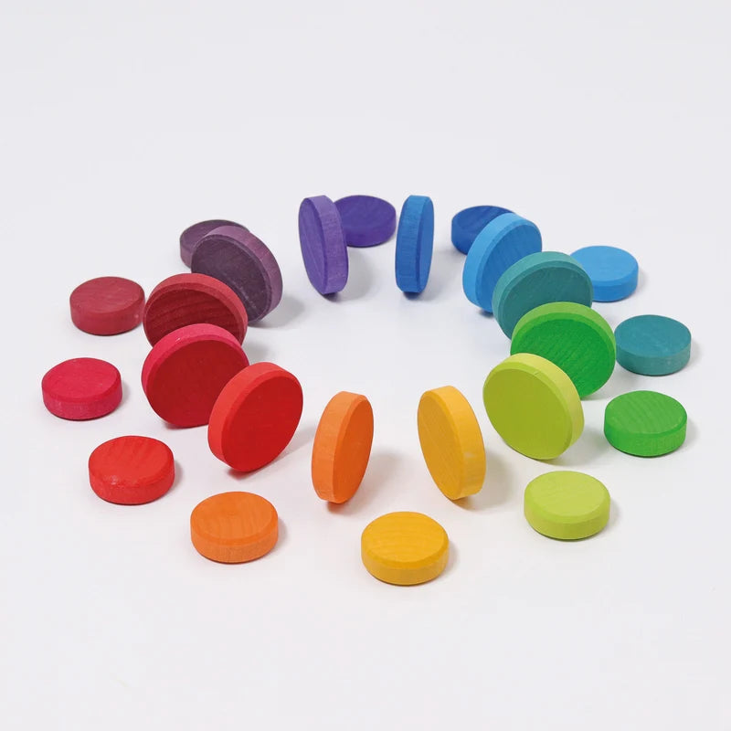 Grimm’s Houten regenboogmunten 24 stuks (10312)