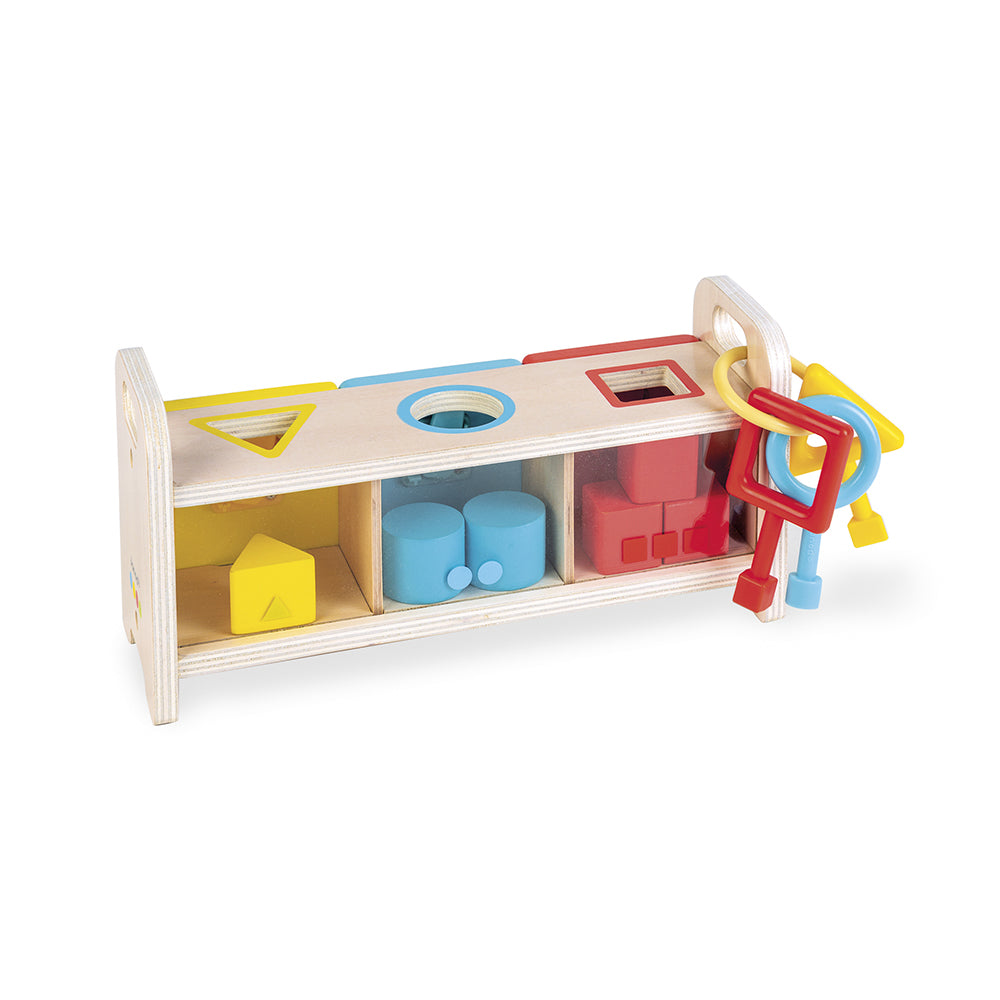 Janod Essential – Vormensorteerder met sleutels (Montessori)