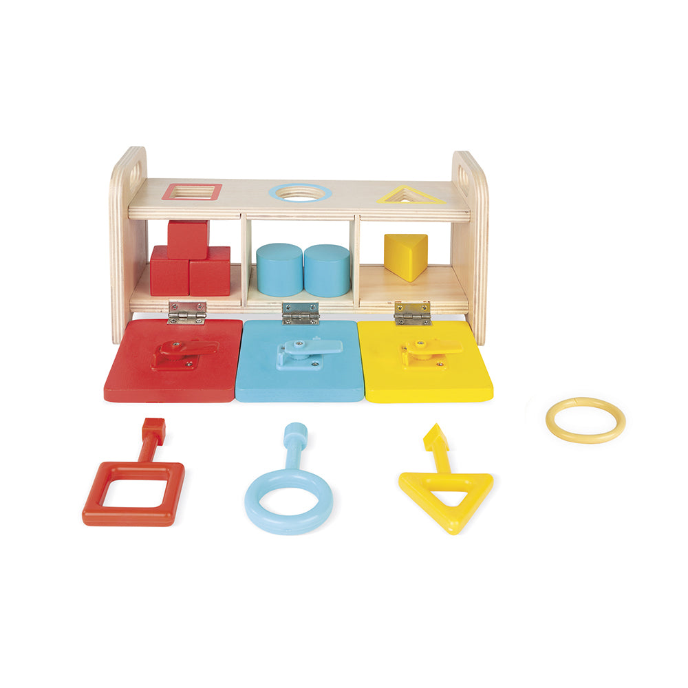 Janod Essential – Vormensorteerder met sleutels (Montessori)