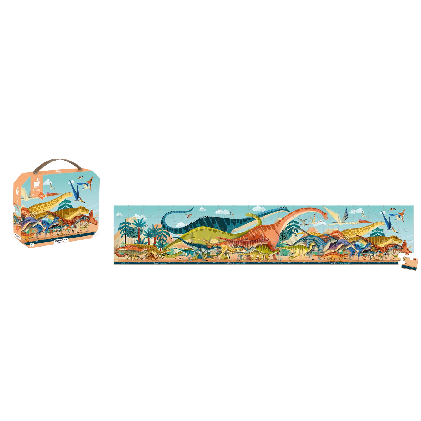 Janod Dino – Puzzel Panorama Dino 100 stukjes