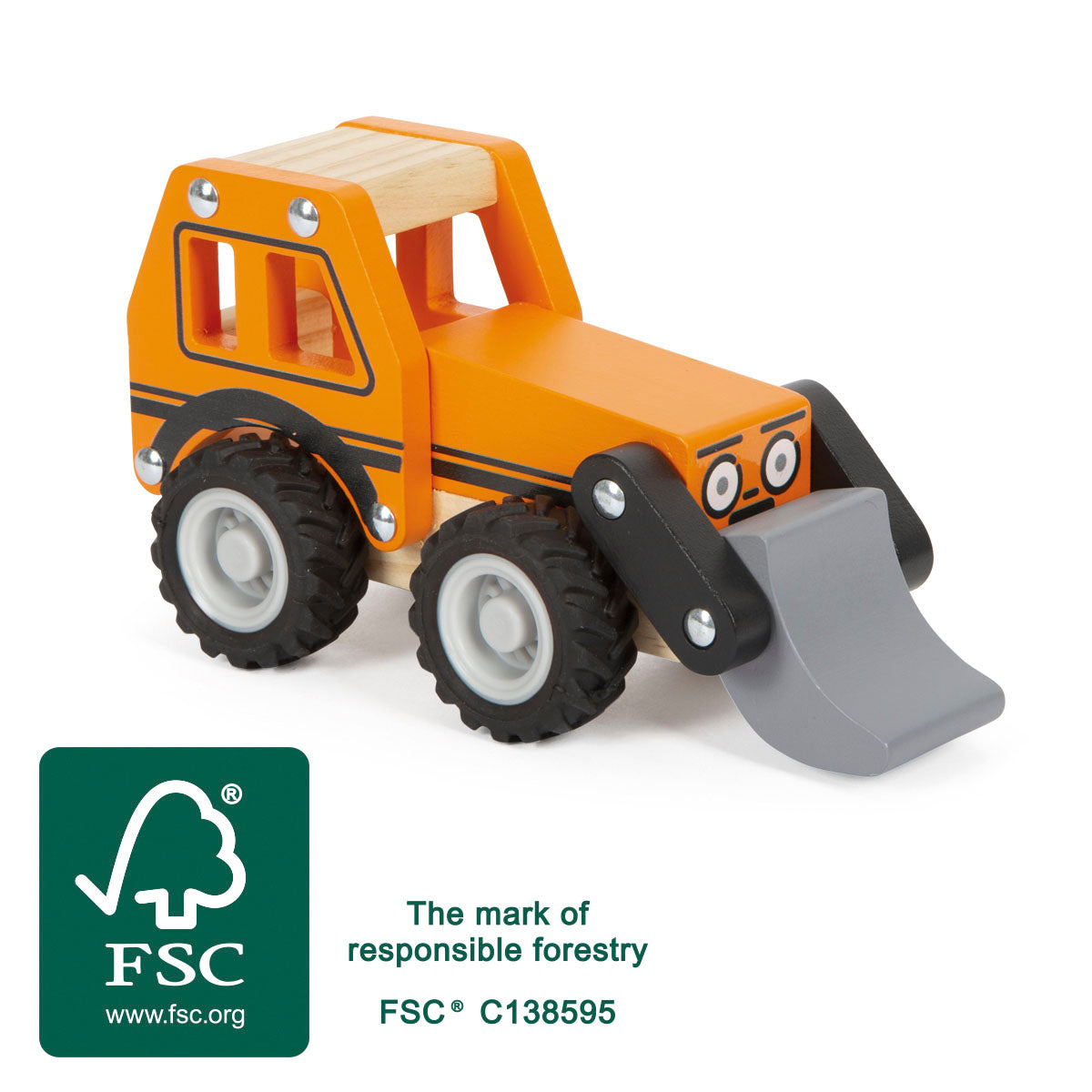 Small Foot - Houten Graafmachine Oranje