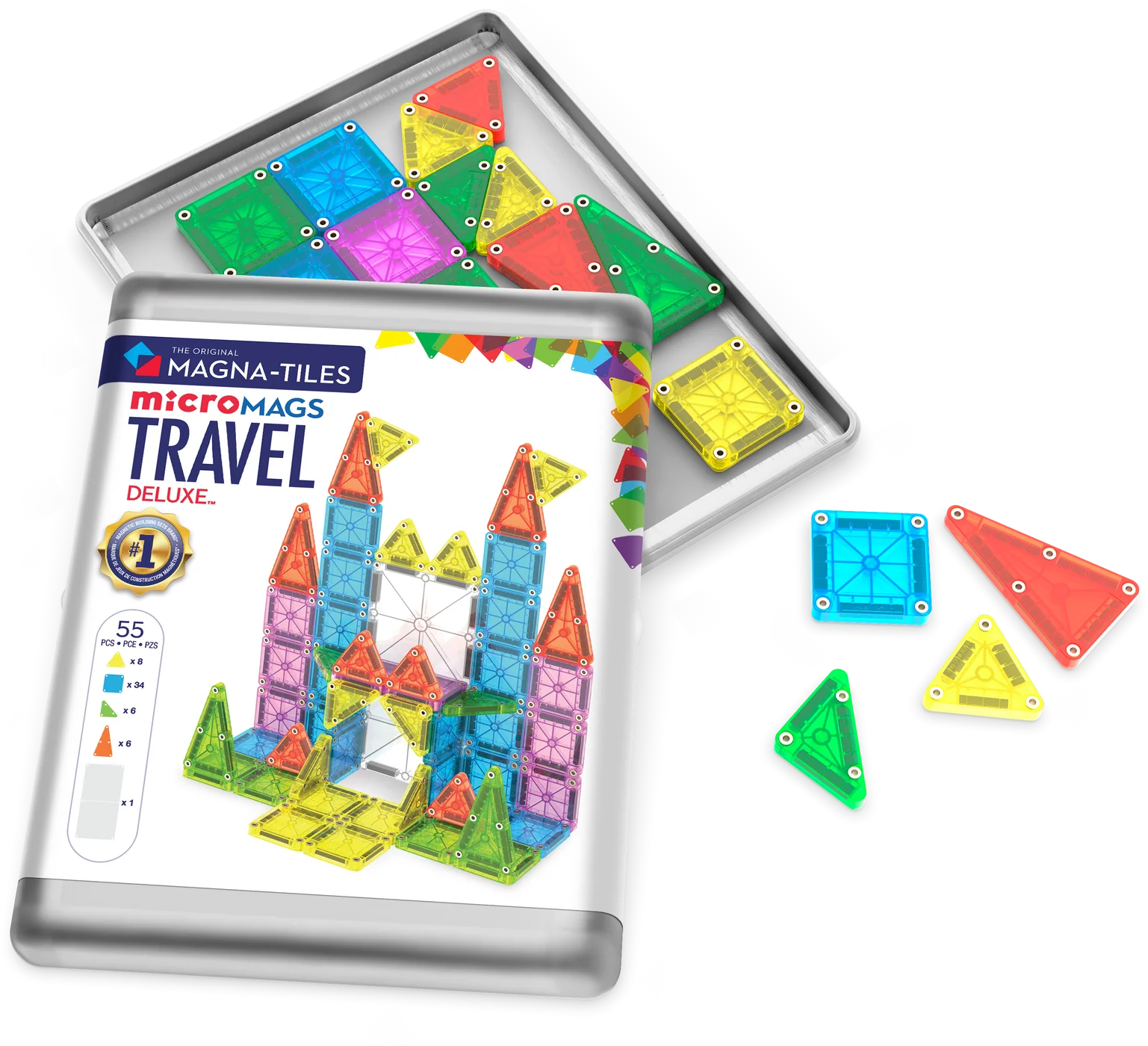 MAGNA-TILES - Travel Set Deluxe - 55 piece