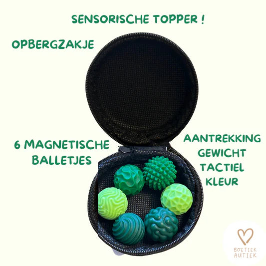 Magnetische fidgetballen 6 stuks in hoesje