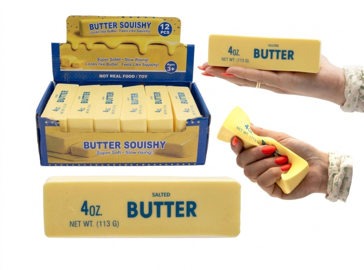 Squishy BUTTER Geel 14cm.