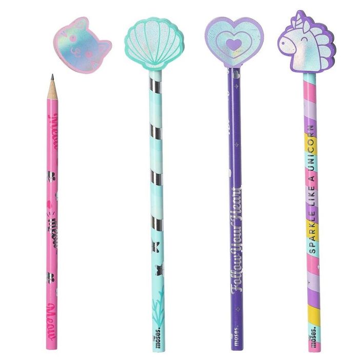 Potlood met holografische gum