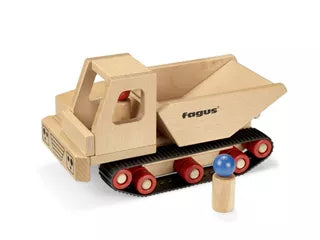 Fagus Houten kiepwagen met rupsbanden