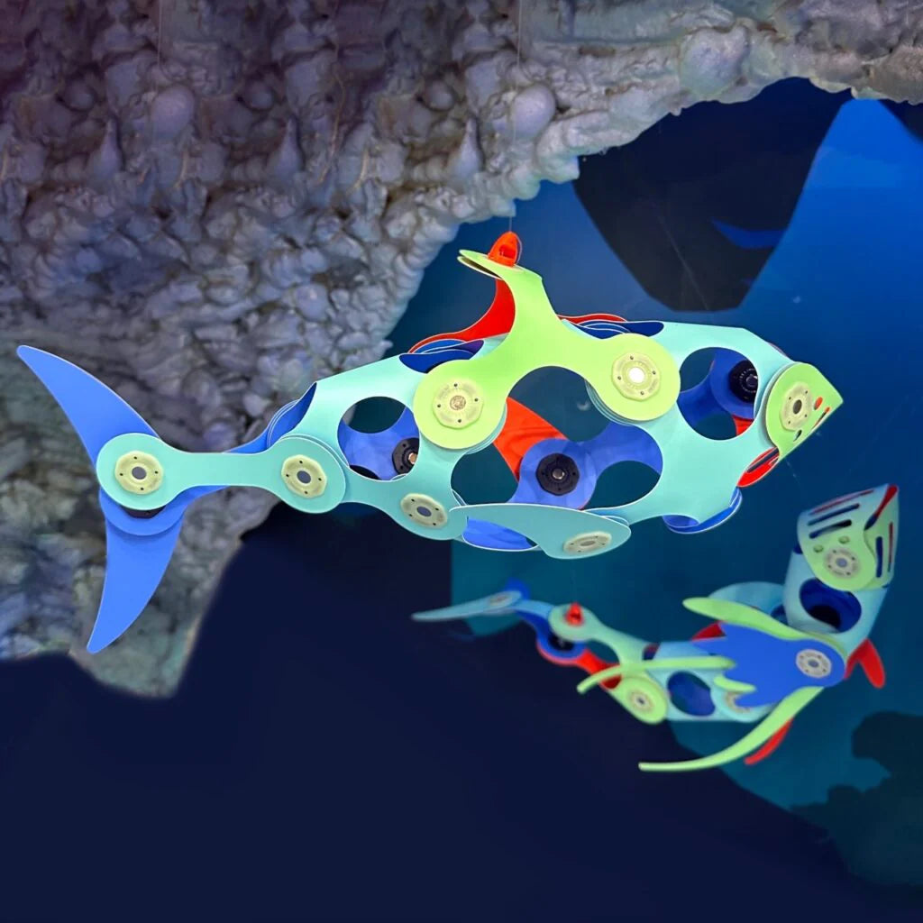 Clixo ocean creatures magnetische bouwset 24 st., lichtgevend in het donker