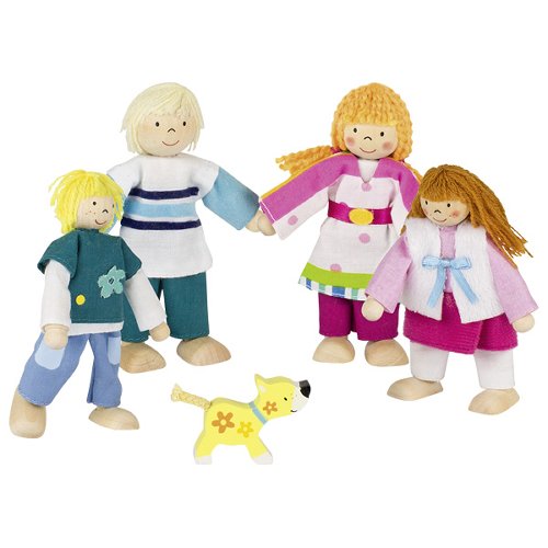 Goki Buigbare poppenfamilie, poppenhuis poppetjes