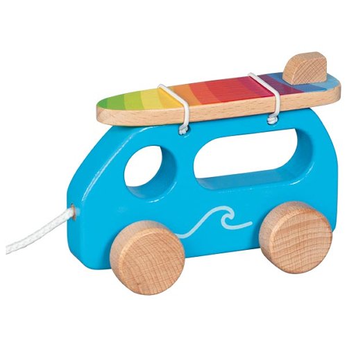 Goki houten trekvoertuig Surfer Bus