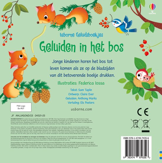 Geluidenboek: In het bos. 1+ - Usborne
