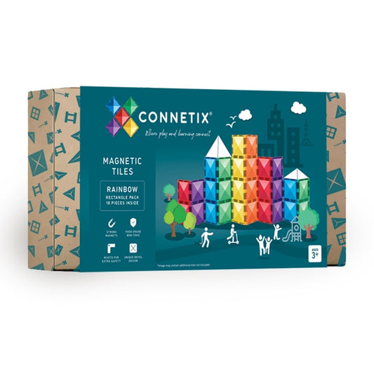 Connetix Magnetic Tiles - Rainbow Rectangle Pack 18 pc