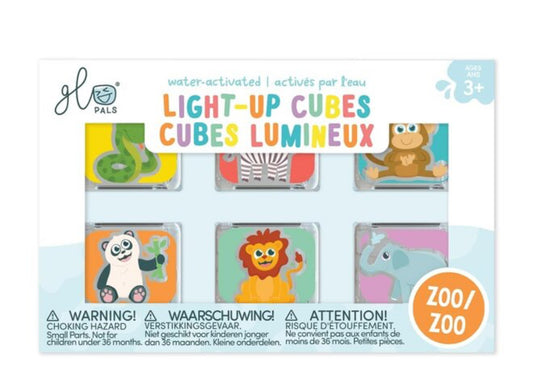 Glo Pals Zoo Light-Up Cubes 6-pack - NEW