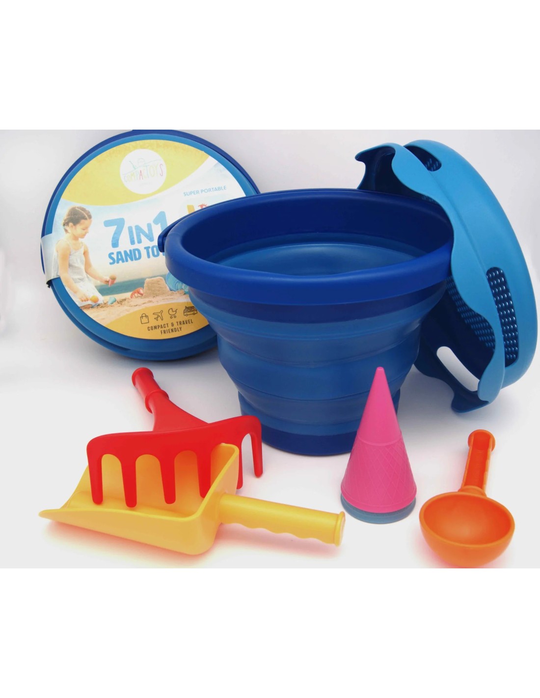 Compactoys 7in1 Sand Toys - Strandset Blauw