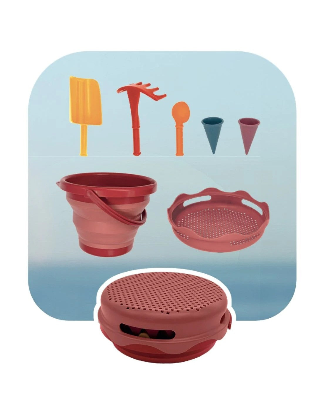 Compactoys  - 7in1 Sand Toys rood