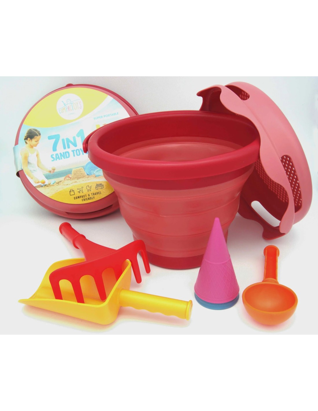 Compactoys  - 7in1 Sand Toys rood