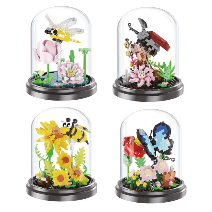 Brick garden bug 31 cm met stolp (4 soorten)
