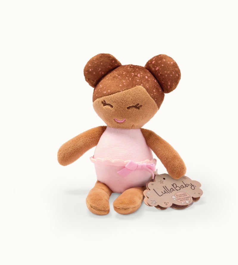 Lullababy badpopje meisje bruin haar 15cm