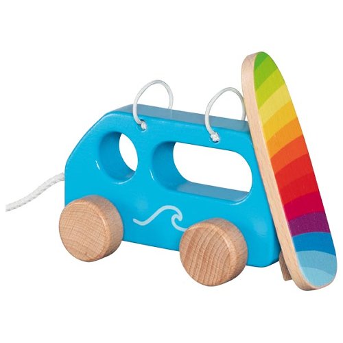 Goki houten trekvoertuig Surfer Bus