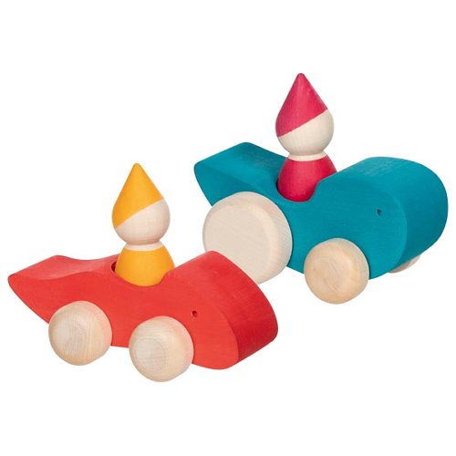 Goki Houten Auto met poppetje > 1 jaar ( per stuk)