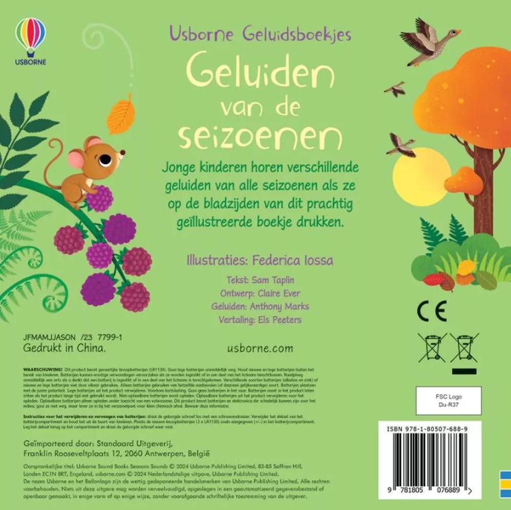 Geluidenboek van de seizoenen. 1+ - Usborne