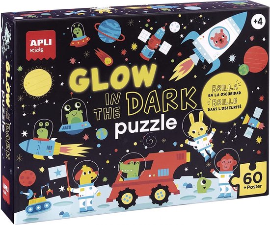 APLI - Ruimte Glow in the dark puzzel + poster (60-delig)