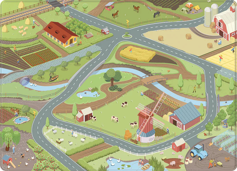 Mats & Joy Speelkleed - Thema Farm Auto (130x180cm) ALLEEN IN DE WINKEL