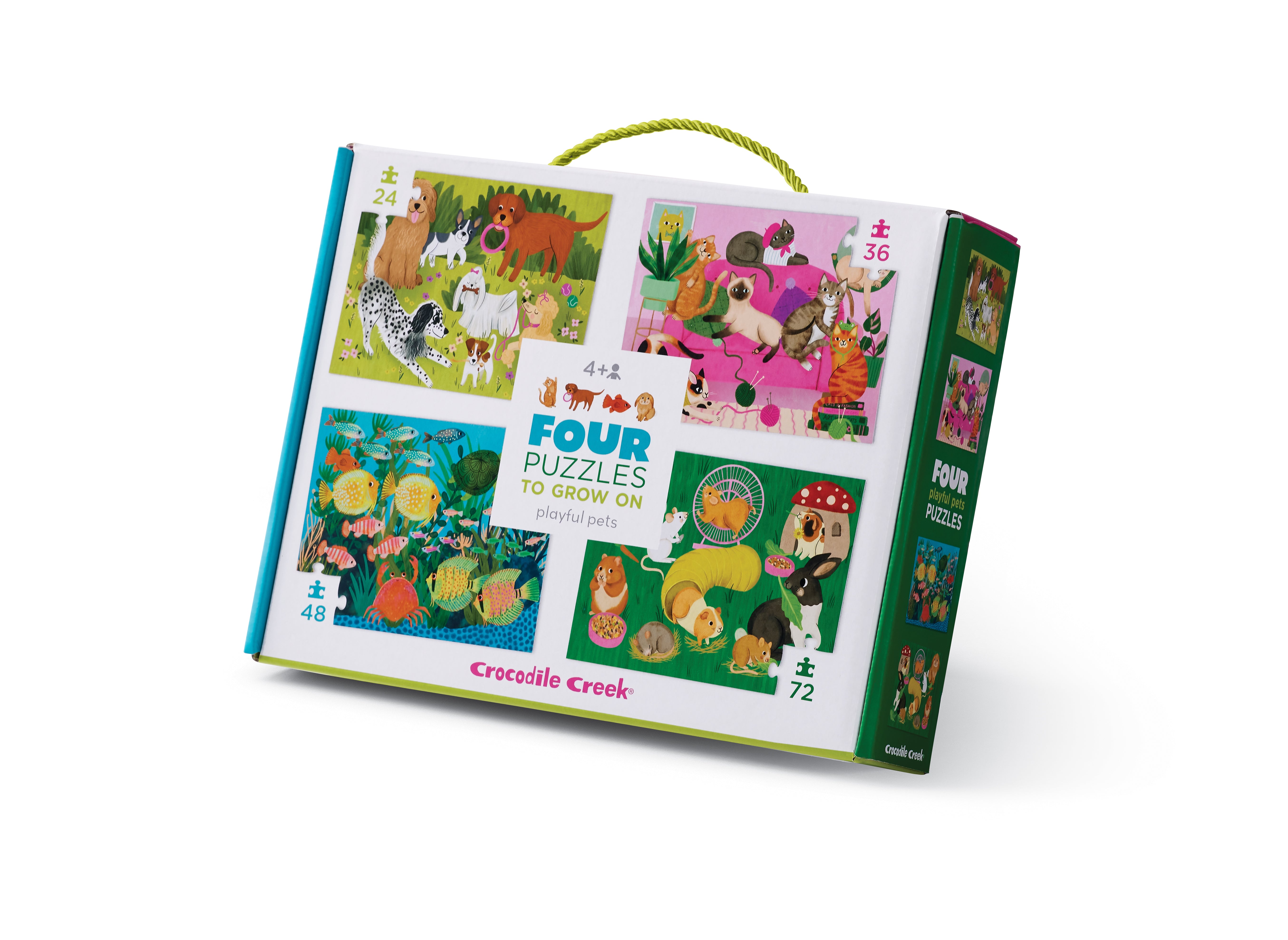 Crocodile Creek vier puzzels - thema Huisdieren (24, 36 , 48 en 72 stukjes)