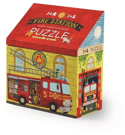 Crocodile Creek House puzzles, 24 stuks - Brandweerkazerne