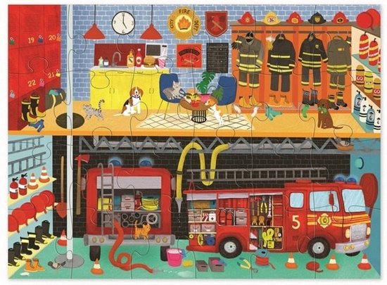 Crocodile Creek House puzzles, 24 stuks - Brandweerkazerne