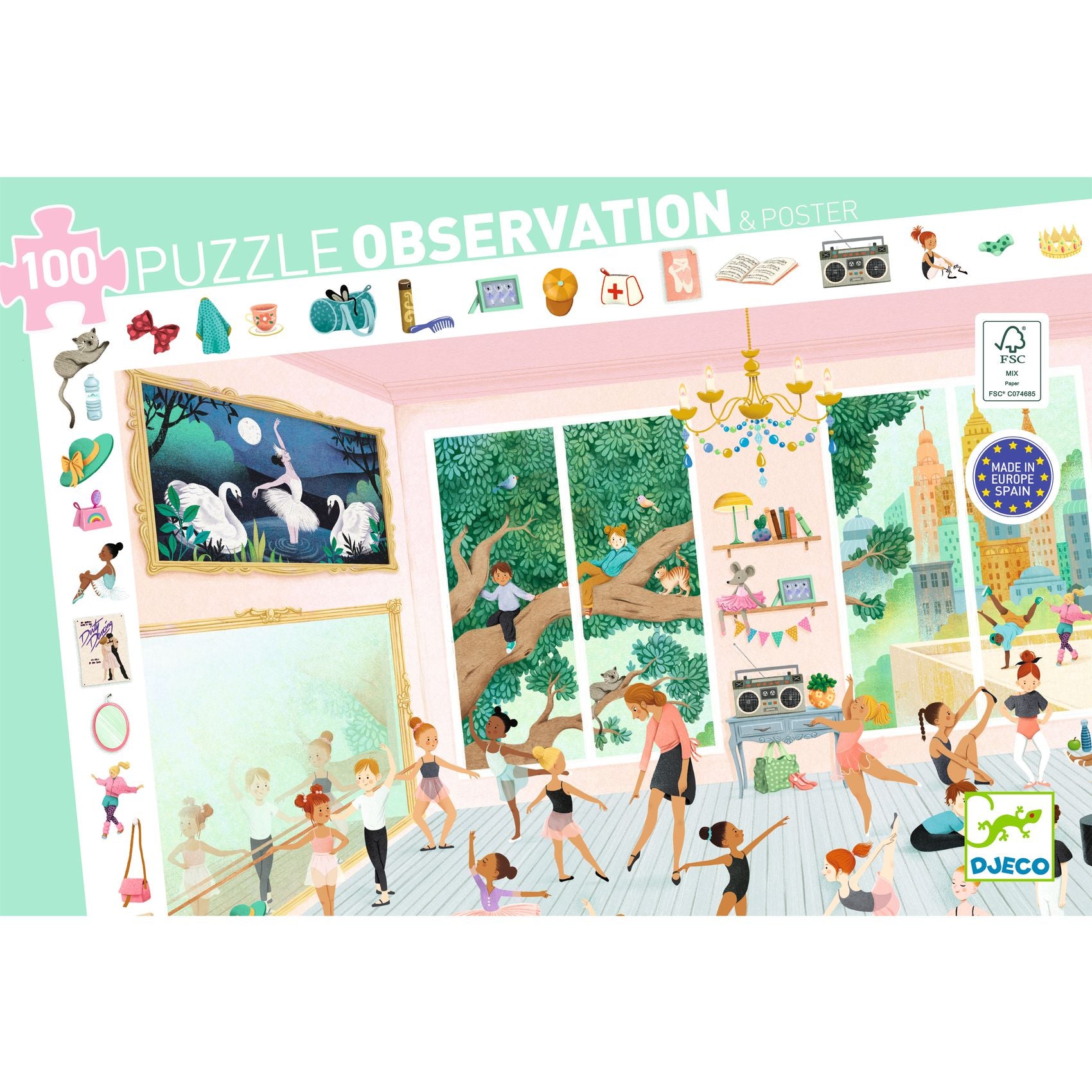 Djeco Observatie puzzel De dansschool - 100 stukjes (DJ07514)