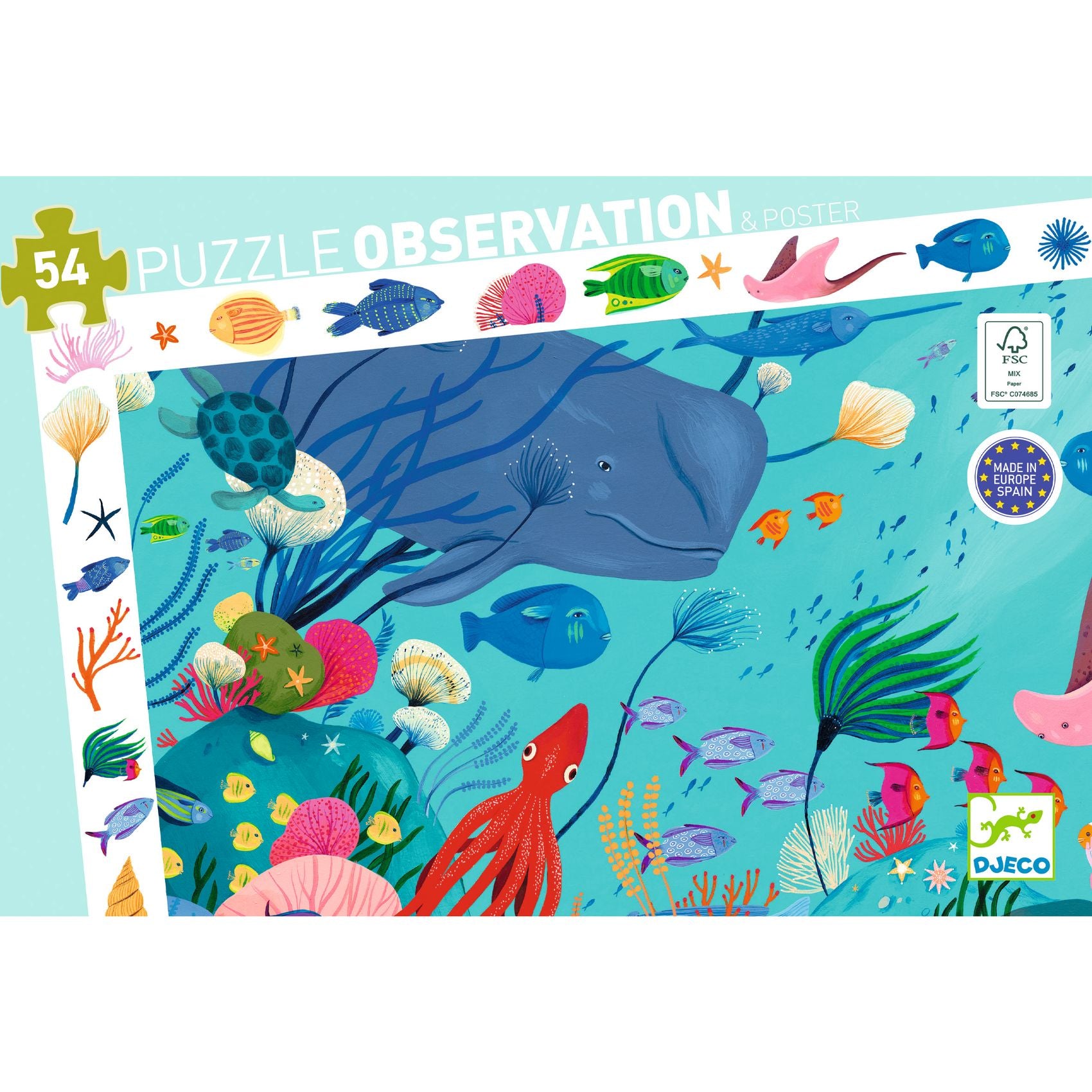 Djeco Observatie puzzel Onderwaterleven - 54 stukjes (DJ07562)