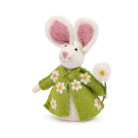 Sjaal met Verhaal Decoratie Haas Groen met Margrietjes