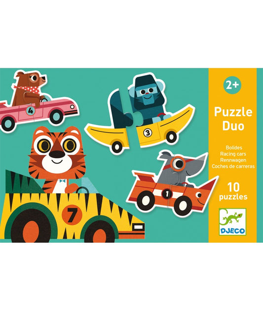 Djeco Duo Voertuigen 10 in1 Puzzel - 2 jaar