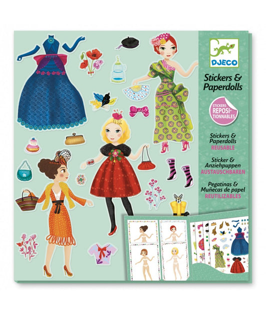 Djeco Herbruikbare Stickerset - Aankleedpoppen modieus
