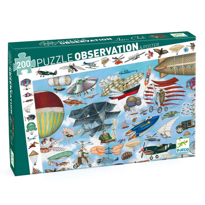 Djeco Observatie puzzel Vliegtuigen - 200 pcs