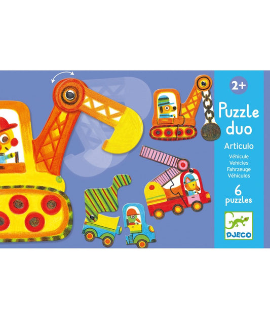 Djeco Puzzel duo - voertuigen > 2 jaar