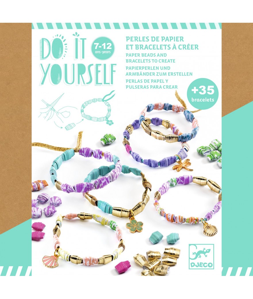Djeco knutselset - Papieren kralen armbandjes maken