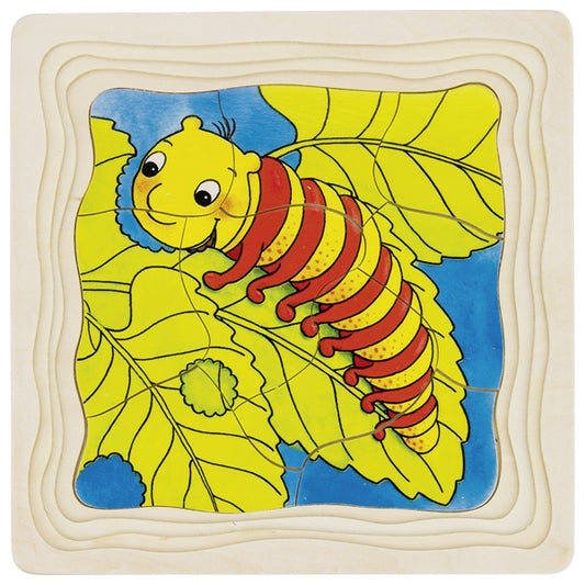 Goki dubbellaagse groeipuzzel rups/ vlinder > 3 jaar