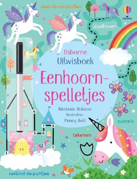Eenhoornspelletjes uitwisboekje