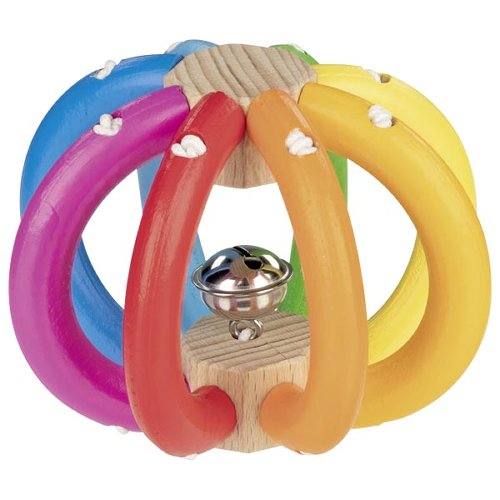 Goki Elastische regenboogbal bijtring