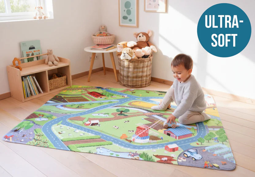 Mats & Joy Speelkleed - Thema Farm Auto (130x180cm) ALLEEN IN DE WINKEL