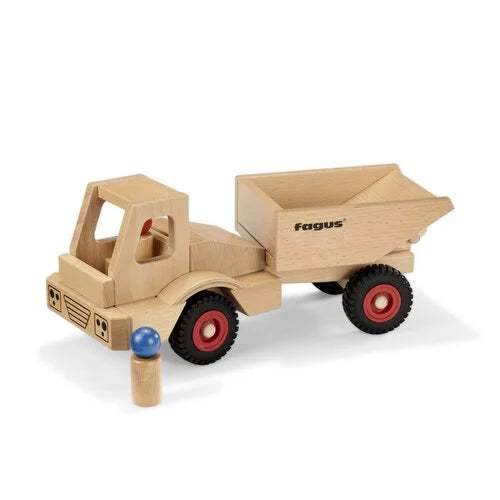 Fagus bestuurbare kiepwagen met 2 poppetjes