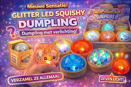 Squishy GLITTER LED Dumplings 8,5cm.