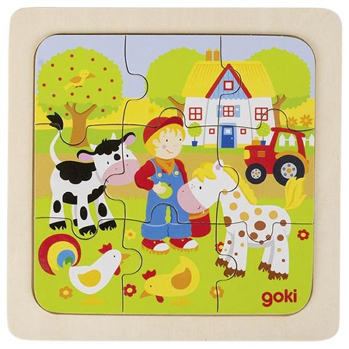 Goki inlegpuzzel 2 jaar - thema boerderij