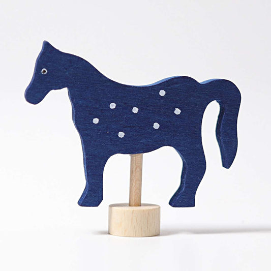 Grimm's - Houten steker blauw paard