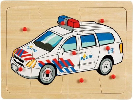 Houten puzzel politie auto > 2 jaar