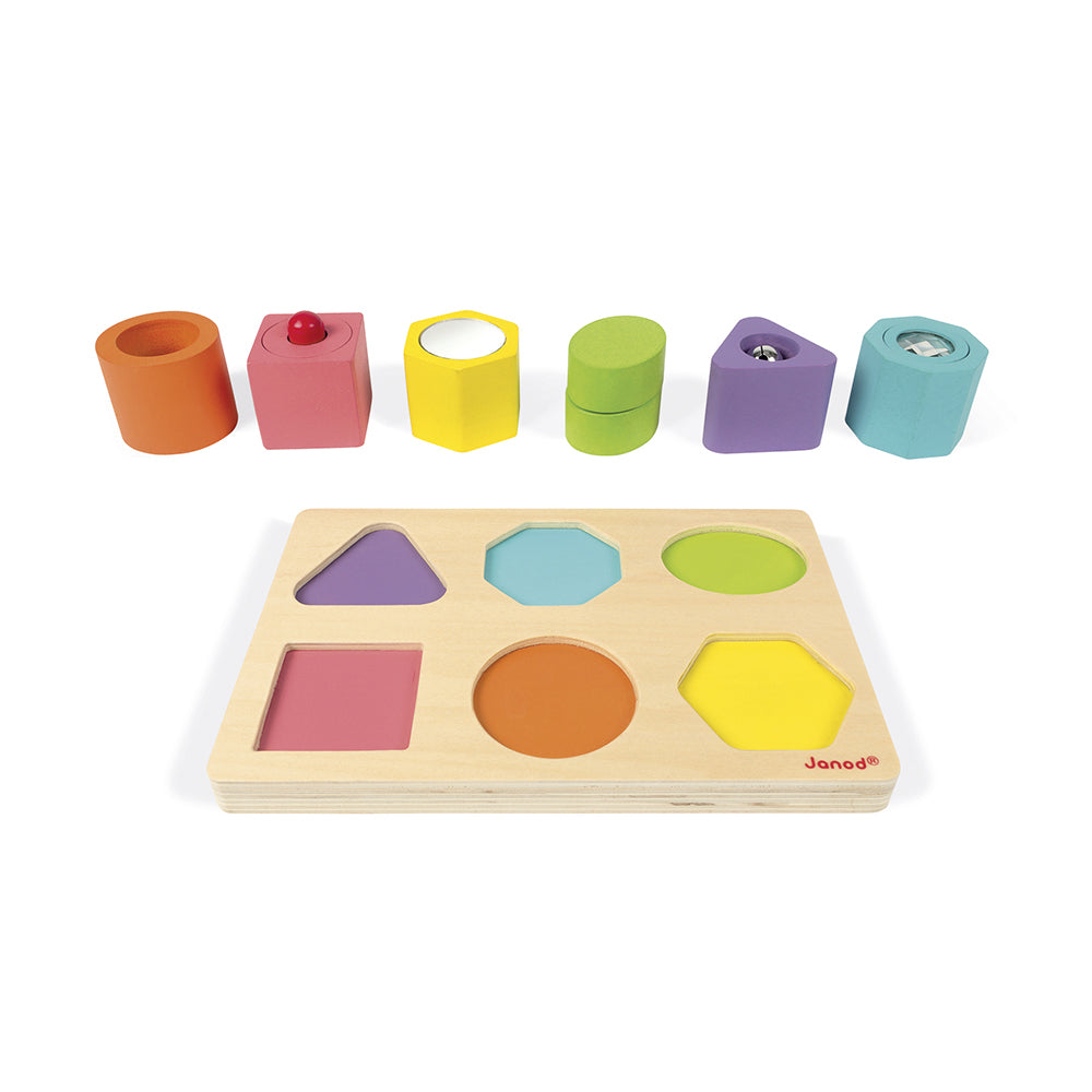 Janod - Vorm en geluid puzzel Sensory Shapes > 12 maanden